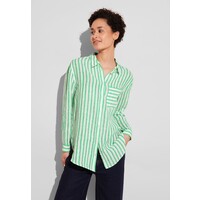 Street One Striped Casual Shirtcollar Soft Grass Green