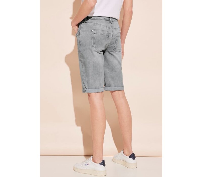 Street One Jane Mid Waist Bermuda Light Grey Soft Wash