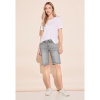 Street One Jane Mid Waist Bermuda Light Grey Soft Wash