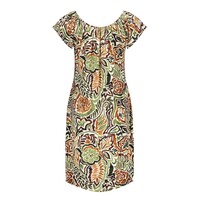 Geisha Dress Elastic Neck Olive