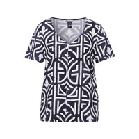 Street One Printed Shirt Deep Blue