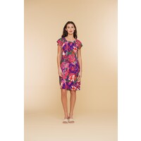 Geisha Dress Elastic Neck Fuchsia