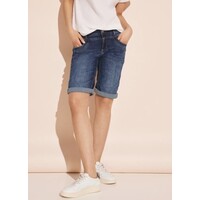 Street One Jane Mid Waist Bermuda Indigo Blue Washed