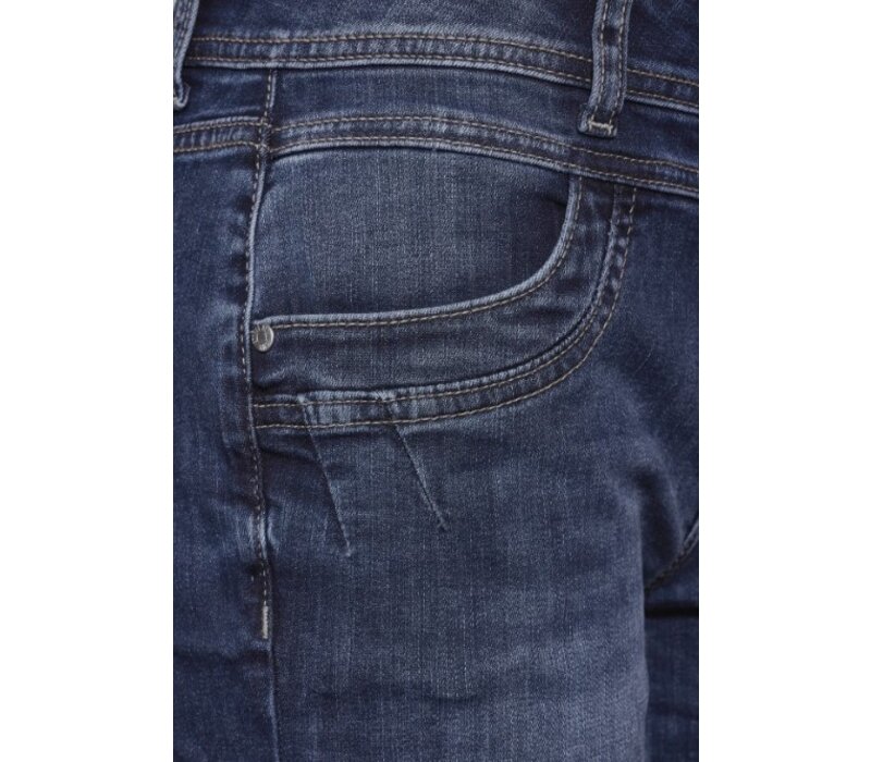 Street One Jane Mid Waist Bermuda Indigo Blue Washed