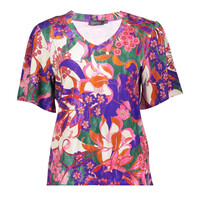 Geisha T-shirt V-Neck Fuchsia