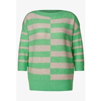 Street One Striped Boothals Sweater Light Spring Green Melange