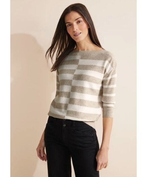 StreetOne Street One Striped Boothals Sweater