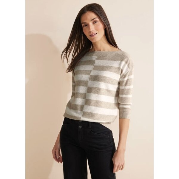 Street One Striped Boothals Sweater 