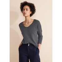 Street One 2 Color Cosy Shirt Deep Blue Melange