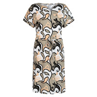 Zoso Allover Print Dress Apricot