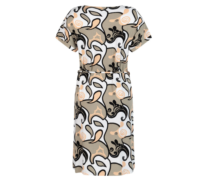 Zoso Allover Print Dress Apricot