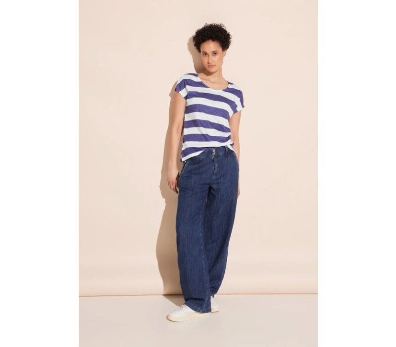 Street One Two-Color Stripemix Deep Water Blue