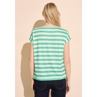 Street One Two-Color Stripemix Shirt Soft Grass Green