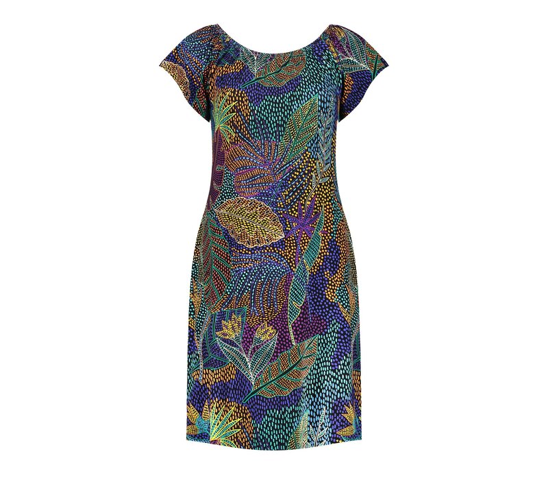 Geisha Dress Elastic Neck Black