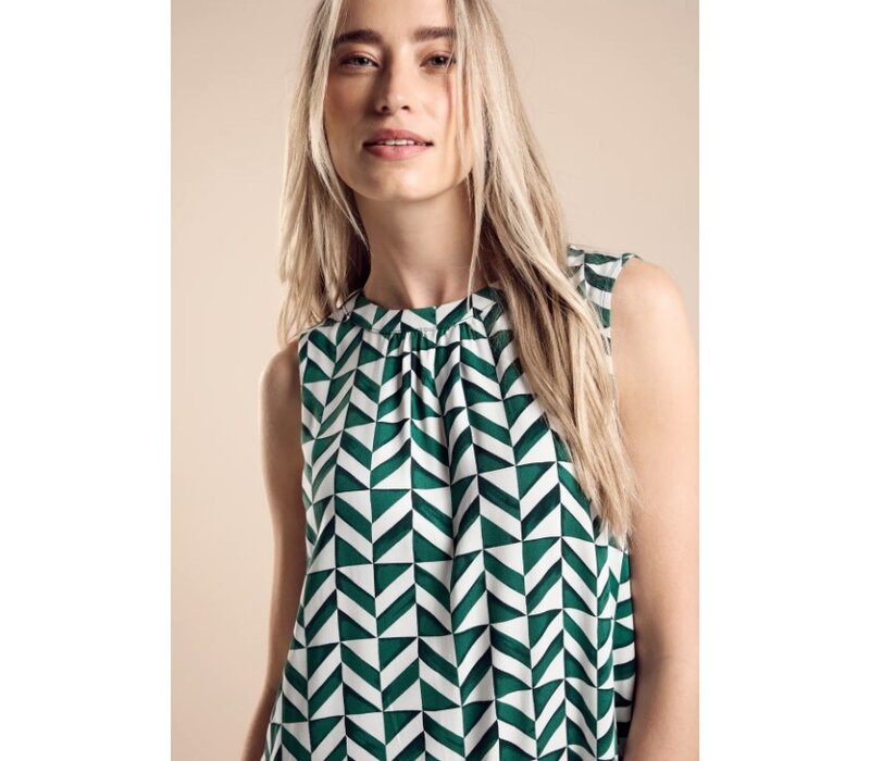 Street One Printed Sleeveless Dress Cool Vintage Green