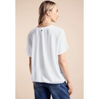 Street One Crinkled Splitneck Blouse White