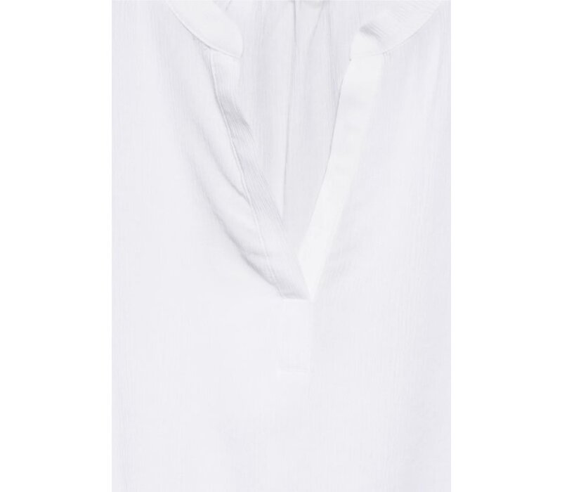 Street One Crinkled Splitneck Blouse White