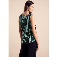 Street One Printed Top Shoulder Hunter Green