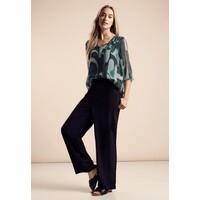 Street One Chiffon V-Neck Tunic Blouse Hunter Green