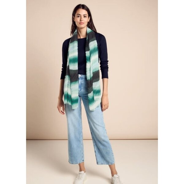 Street One Printed Plisse Long Scarf 