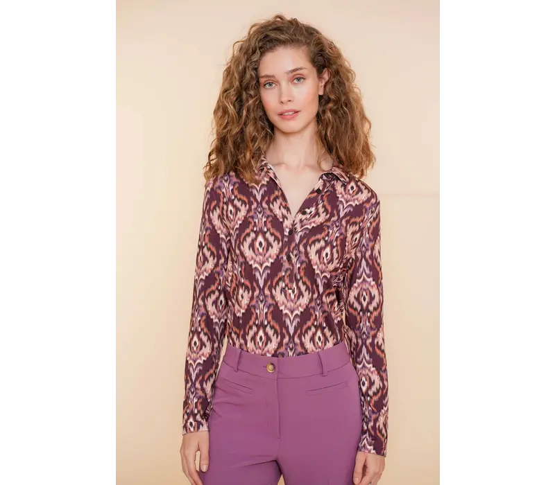 Geisha Blouse Jersey Mauve Combi