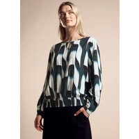 Street One Printed Roundneck Blouse Hunter Green