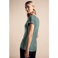 Street One Rounded V-Neck Shiny Shirt Seafoam Green