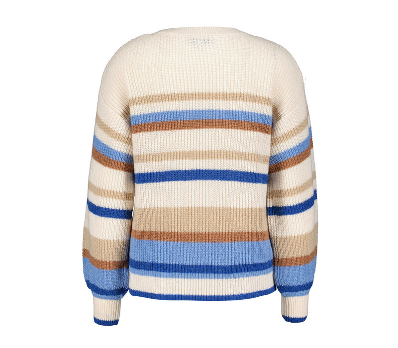 Red Button Sammy Stripe Sweater Sky Blue