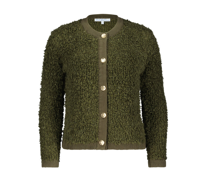 Red Button Jacket Jolie Boucle Army Green