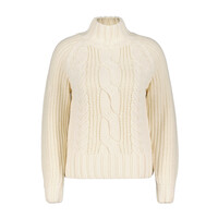 Red Button Turtle Cable Sweater Cream