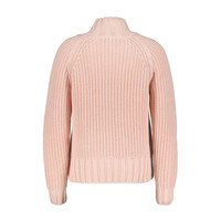 Red Button Turtle Cable Sweater Pink