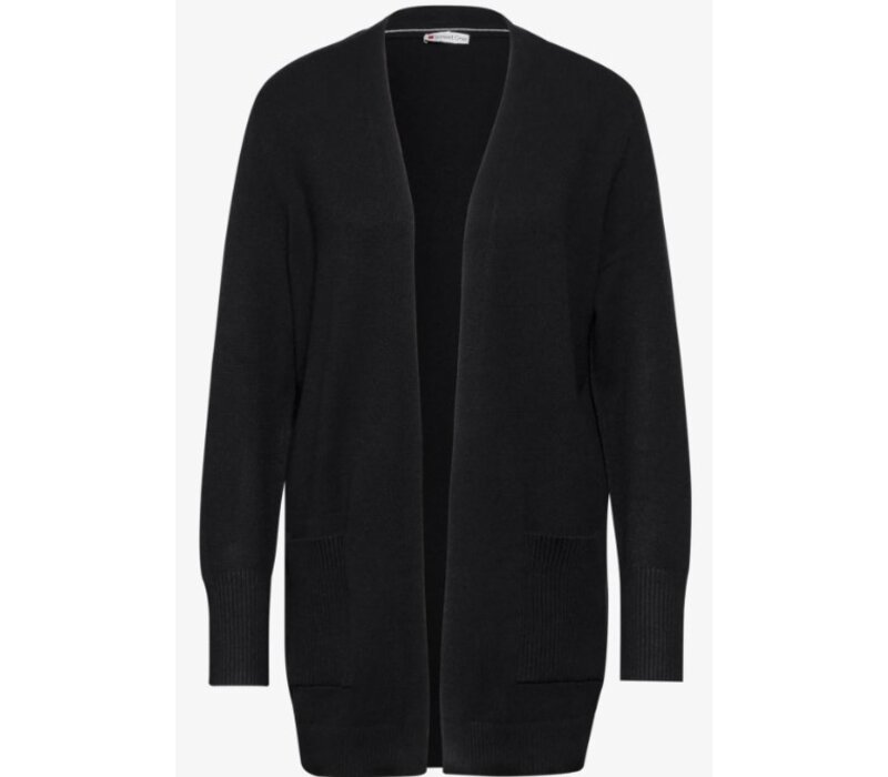 Street One Cosy Open Cardigan Black