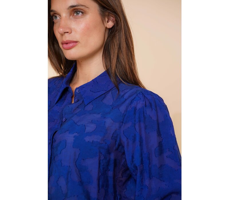 Geisha Blouse Fancy Fabric Cobalt