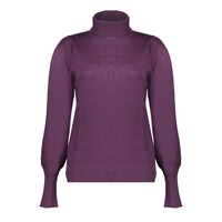 Geisha Pullover Col Pleated Shoulders Mauve