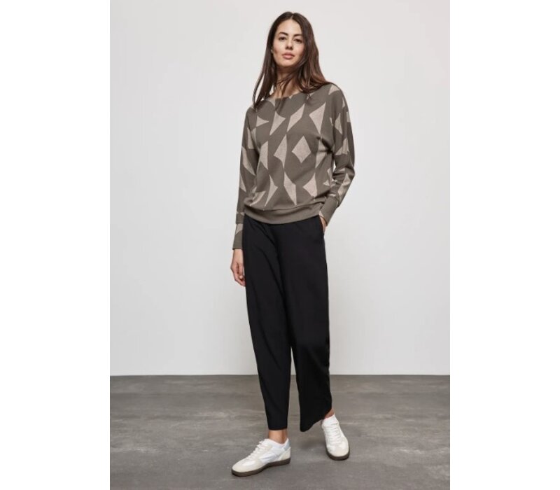 Street One Cosy Jacquard Shirt Rich Mocha