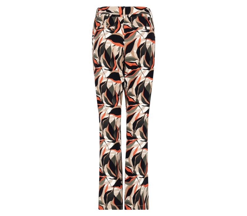 Zoso Printed Travel Trouser Red Clay Camel