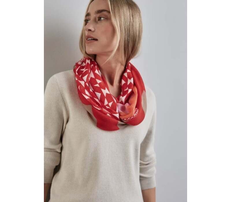 Street One Color Print Loop Mandarin Red