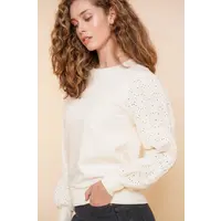 Geisha Sweat Broidery Anglaise Off White