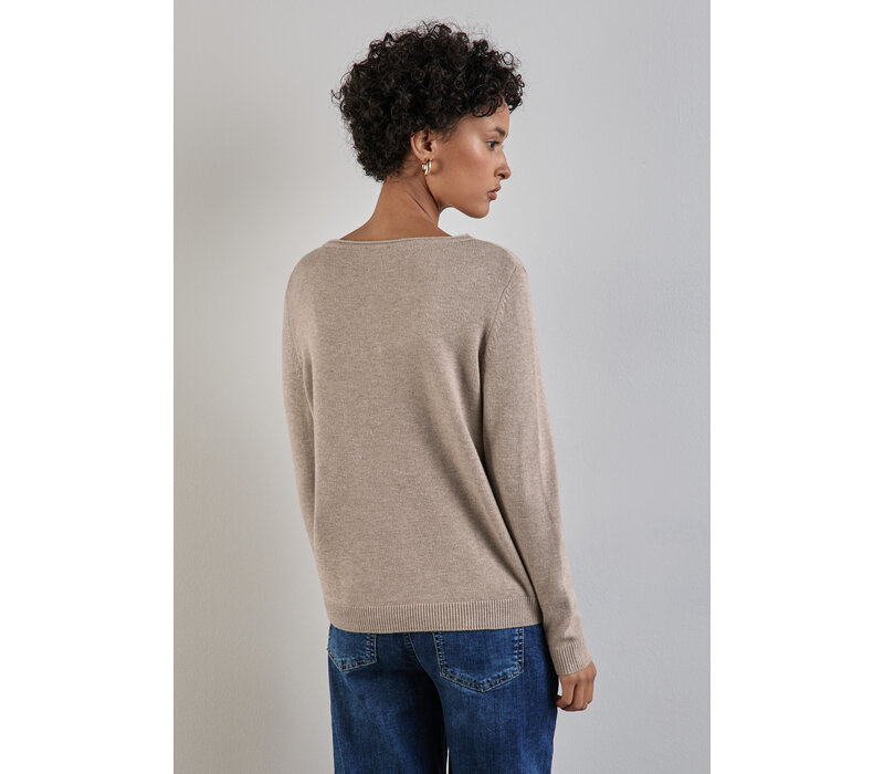 Street One Boothals Sweater Warm Taupe Melange