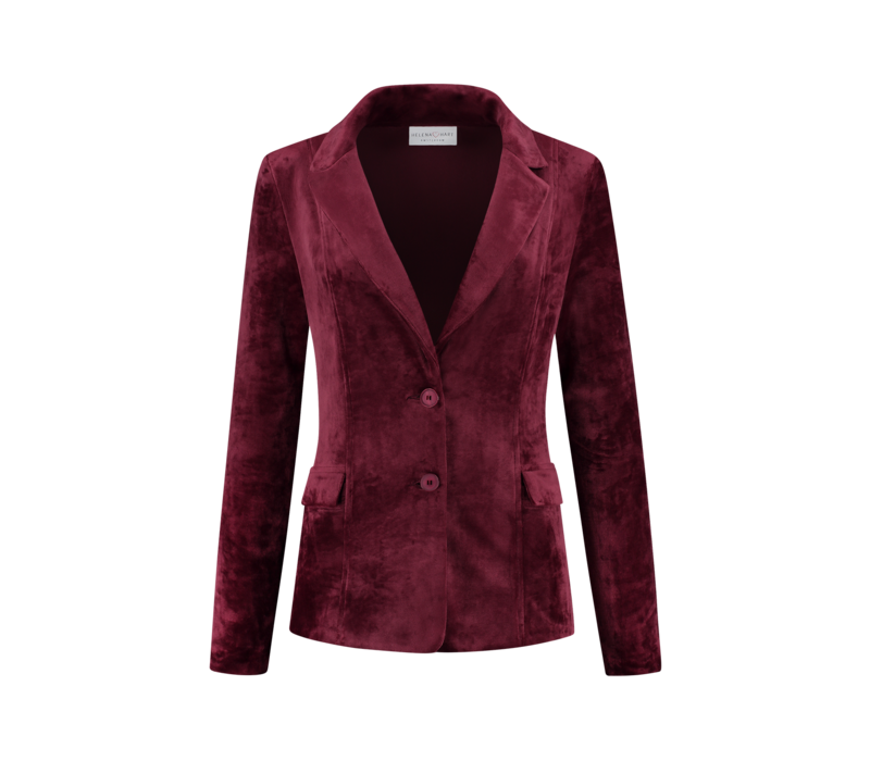 Helena Hart Blazer Velour Midi Uni Wine