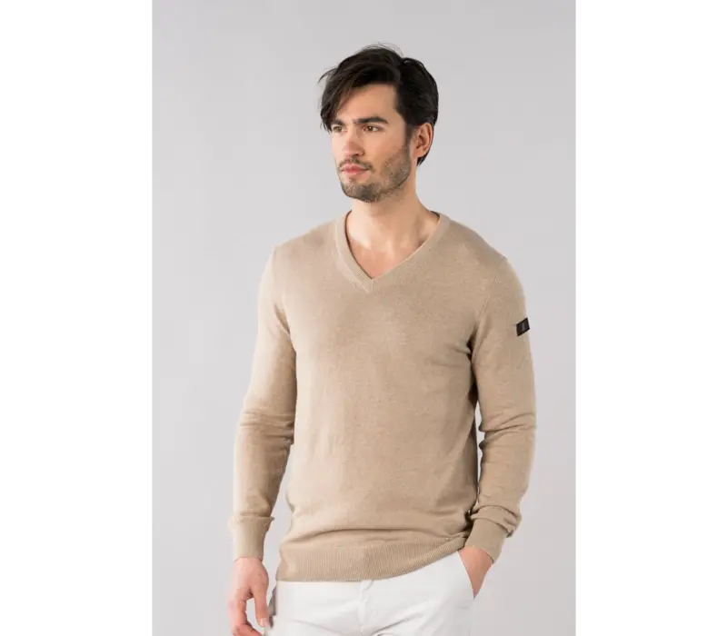 Presly & Sun Al V-Neck Knitted Pullover Taupe