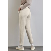 Street One Tapered Leg Hearingbone High Waist Lucid White