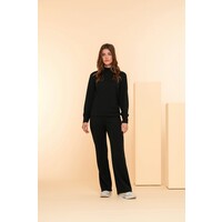 Geisha Pants Solid Jacquard Black