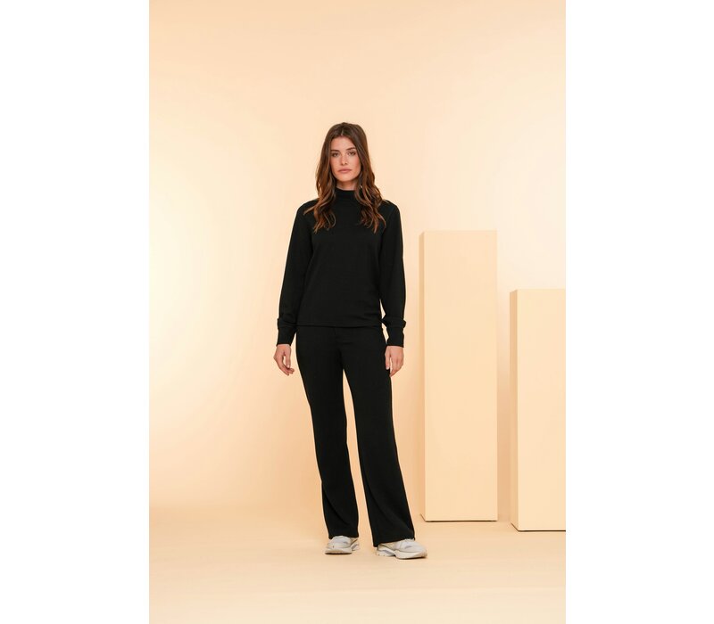 Geisha Pants Solid Jacquard Black