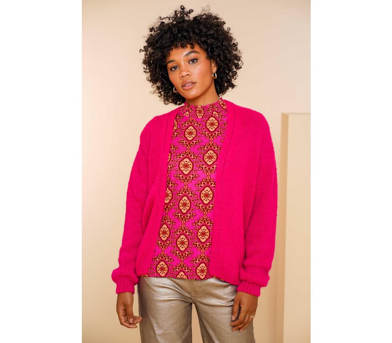 Geisha Cardigan Basic Raspberry