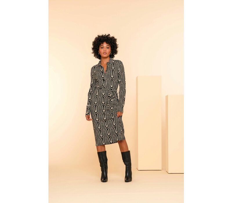 Shop Geisha Dress AOP Black online Trendiewendie