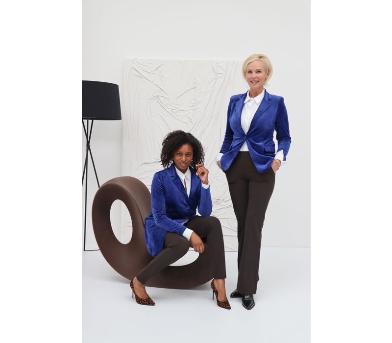 Helena Hart Blazer Velour Midi Uni Royal