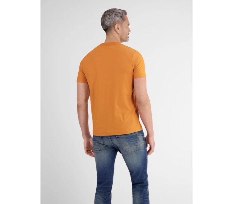 Lerros T-Shirt Serafino Pumpkin Orange