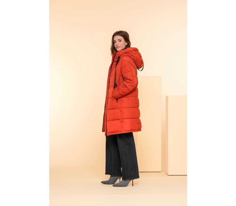 Geisha Coat Horizontal Puff Stitch Orange