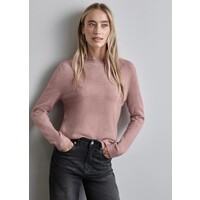 Street One Basic Sweater with Detail Rosewood Pink Melange
